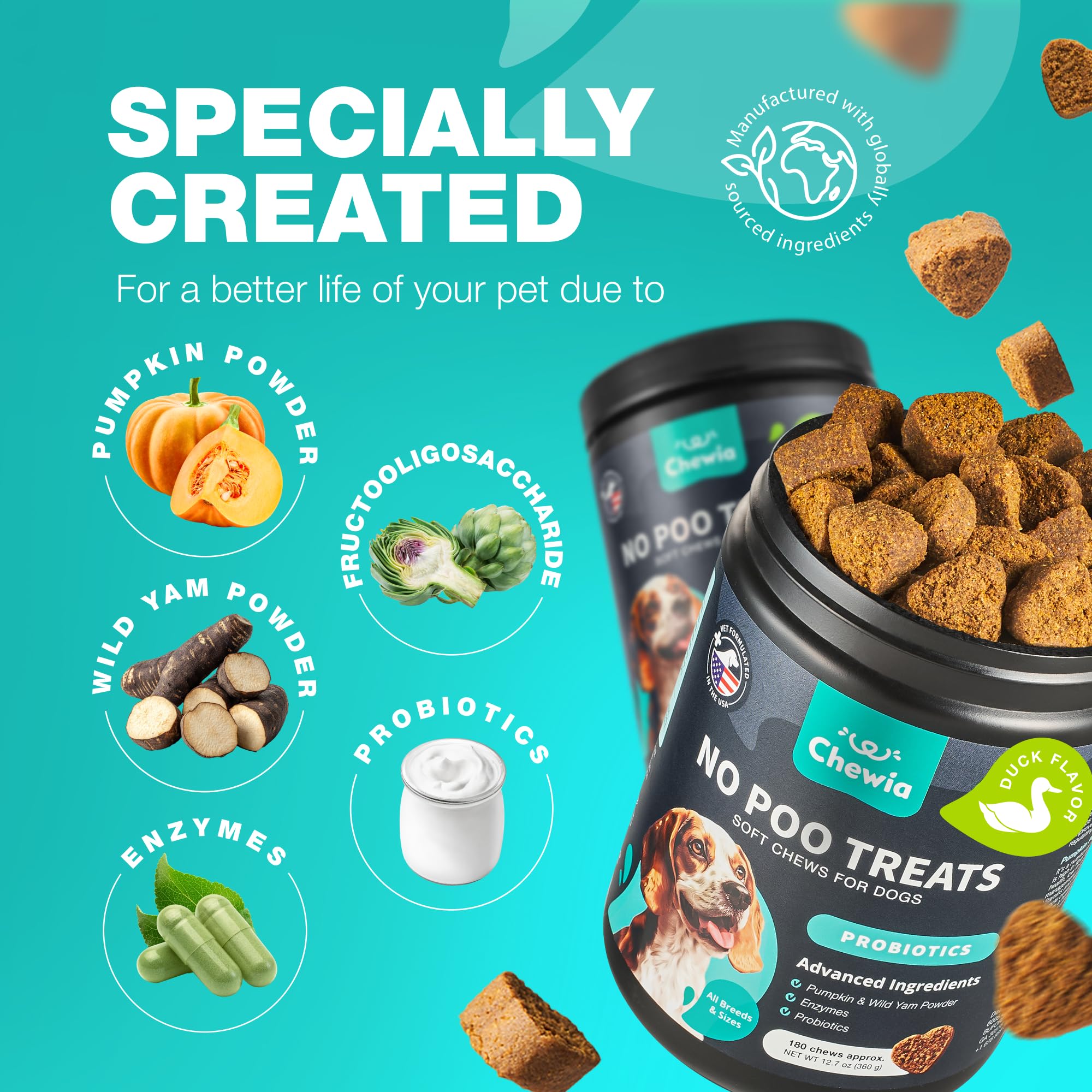 No Poo Chews for Dogs - Coprophagia Deterrent for Dogs - Forbid for Dogs Stool Eating Deterrent - Dog Probiotics for Digestive Health - Digestive, Gut & Immune Health Treats - No Poop Eating for Dogs