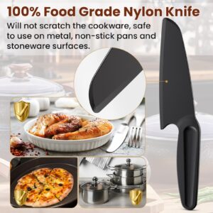 Professional Nylon Knife for Nonstick Pans #1169, Kitchen Plastic Knife Safe for Kids, Straight Edge Knife Heat-resistant, Nonstick Knife Best for Brownies, Cakes, Bread and Bars | 5" Blade Black