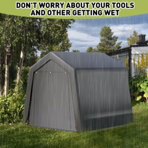 6 * 6 * 7FT Outdoor Storage Shed Carport,Portable Garage Bike Shed Tent with Roll-Up Zipper Door, Heavy Duty Waterproof Tarp Carport for Motorcycle, Bike, Firewood, Garden Tools Sheld