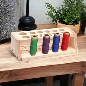 2-Pack [27 Slot] Wooden Tool Organizer Storage Station for Leather & Sewing Crafts, Workspace Organization