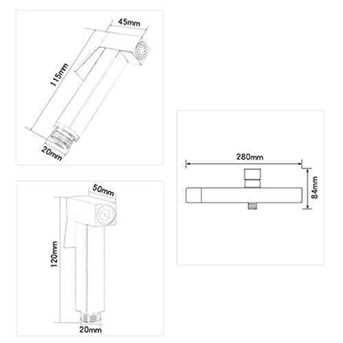 MINJING Bidet Sprayer Kit for Toilet Grey Hot and Cold Toilet Shower Spray Mixer Set Single Handle Single Function Bathroom Toilet Bidet Mixer Spray Kit,Copper Sprayer -B