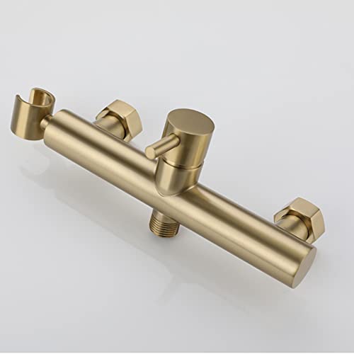 MINJING Toilet Shower Spray Mixer Set Brushed Gold Single Handle Wall Mounted Bidet Attachment Faucet Sprayer Kit for Toilet Hot and Cold Single Function Bathroom Toilet Bidet Mixer Spray Kit