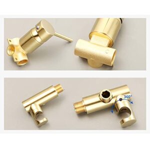 MINJING Toilet Shower Spray Mixer Set Brushed Gold Hot and Cold Concealed Handheld Bidet Sprayer Kit Single Function Bathroom Toilet Bidet Mixer Spray Kit