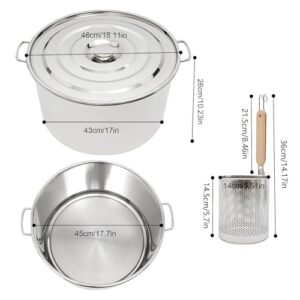 Stainless Steel Pasta Cooker, 4/5 Holes Pasta Pot and Insert Strainer Basket Cookware for Home Kitchen, Restaurant, Commercial Cooking Tool,5Holes(5Holes)