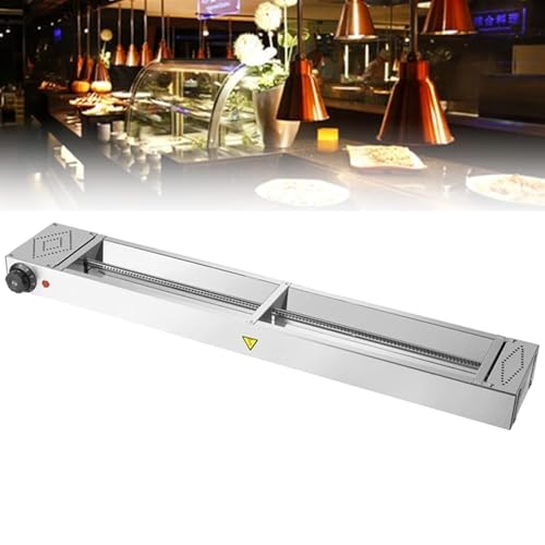 Heat Lamp for Food, Heat Lamp Kitchen Gastro, Hanging Food Warmer Lamp, Stainless Steel Heat Lamp Kitchen for Food, Food Heat Lamp Buffet 30-85℃ Adjustable Temperature(150x15x6.5cm)