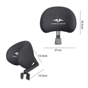 LEAQU Office Chair Headrest Attachment Universal,Adjustable Height Angle Chair Headrest Attachment,Ergonomic Head Neck Pillow,Soft Headrest Cushion Attachable Headrest for Office Chair Black