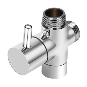 Shower Diverter Valve, T Adapter With Shut Off Valve, 3 Ways Valve For Diverter Bath Toilet Bidet Sprayer Shower Head Metal T Valve Adapter Attachment