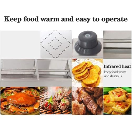 Heat Lamp for Food, Heat Lamp Kitchen Gastro, Hanging Food Warmer Lamp, Stainless Steel Heat Lamp Kitchen for Food, Food Heat Lamp Buffet 30-85℃ Adjustable Temperature(150x15x6.5cm)