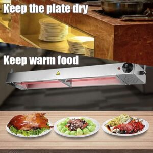 Commercial Food Heat Lamp, Electric Food Warmer for Parties Buffets, Strip Catering Infrared Heating Lamp for Keep Food Warm, Restaurant Kitchen Equipment(60x15x6.5cm)