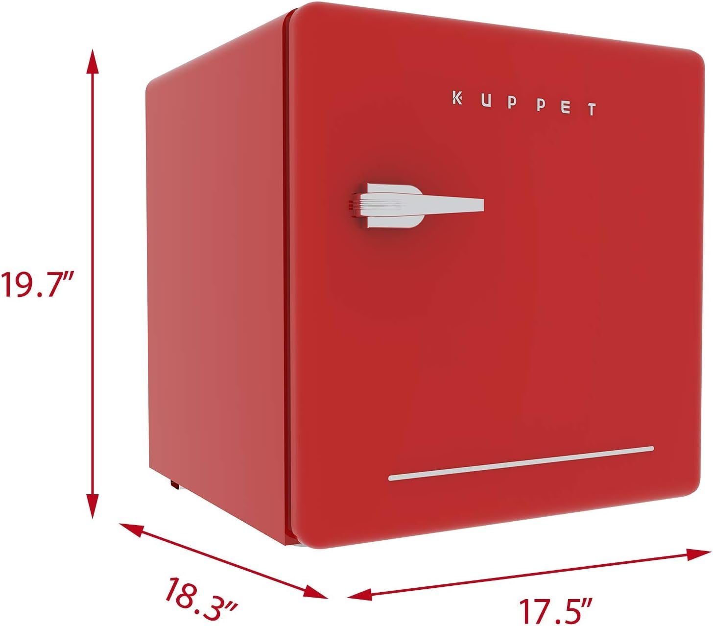 DISHUP 1.6 Cu.Ft Classic Retro Compact Refrigerator, Single Door Mini Fridge with Freezer, Small Drink Chiller with Small Beauty Cosmetics Skin Care Refrigerated for Home,Office,Dorm or Cabin(Red)