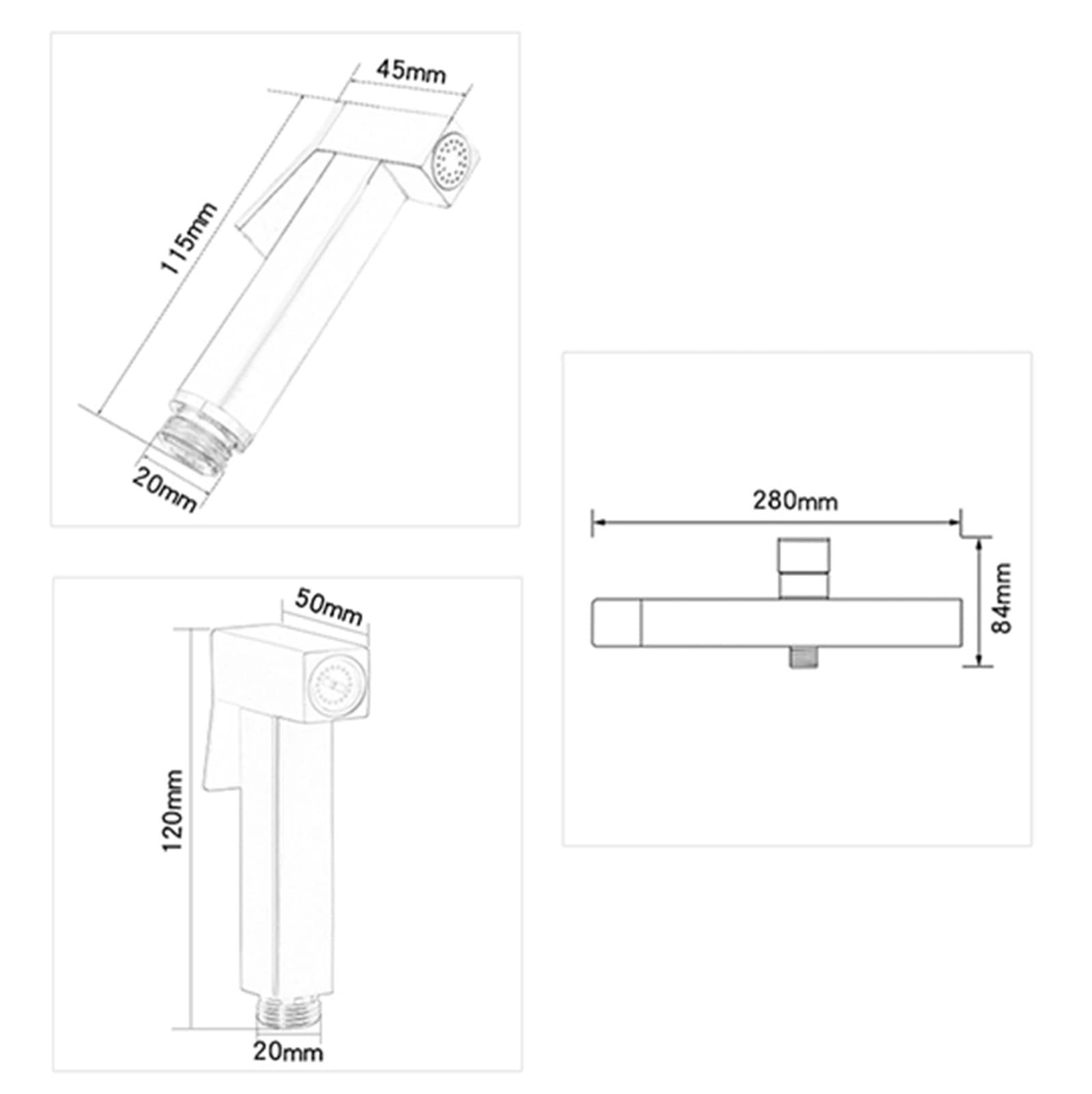 Bidet Sprayer Kit for Toilet Grey Hot and Cold Toilet Shower Spray Mixer Set Single Handle Single Function Bathroom Toilet Bidet Mixer Spray Kit,Copper Sprayer -B