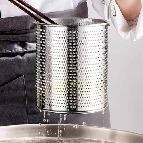 Pasta Cooker Insert Set, Insert Strainer Basket Cookware with Pasta Pot Stand,with Lid for Home Kitchen Restaurant Cooking Noodle Dumpling(5Holes)