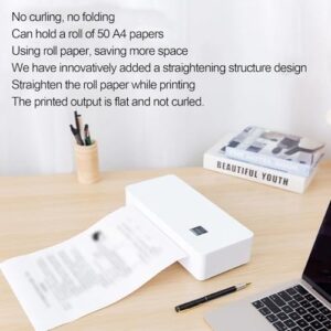 Miniature Portable Thermal Printer, Compact BT Handheld Printer with High Definition Clear Printing, Fast Processing, for Office Home Study, A4 Paper, 2600mAh Lithium Battery