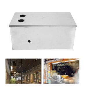 Stainless Steel 3 Stage Filtration Grease Trap Kitchen Grease Interceptor for Restaurant Dual Holes 50x25cm