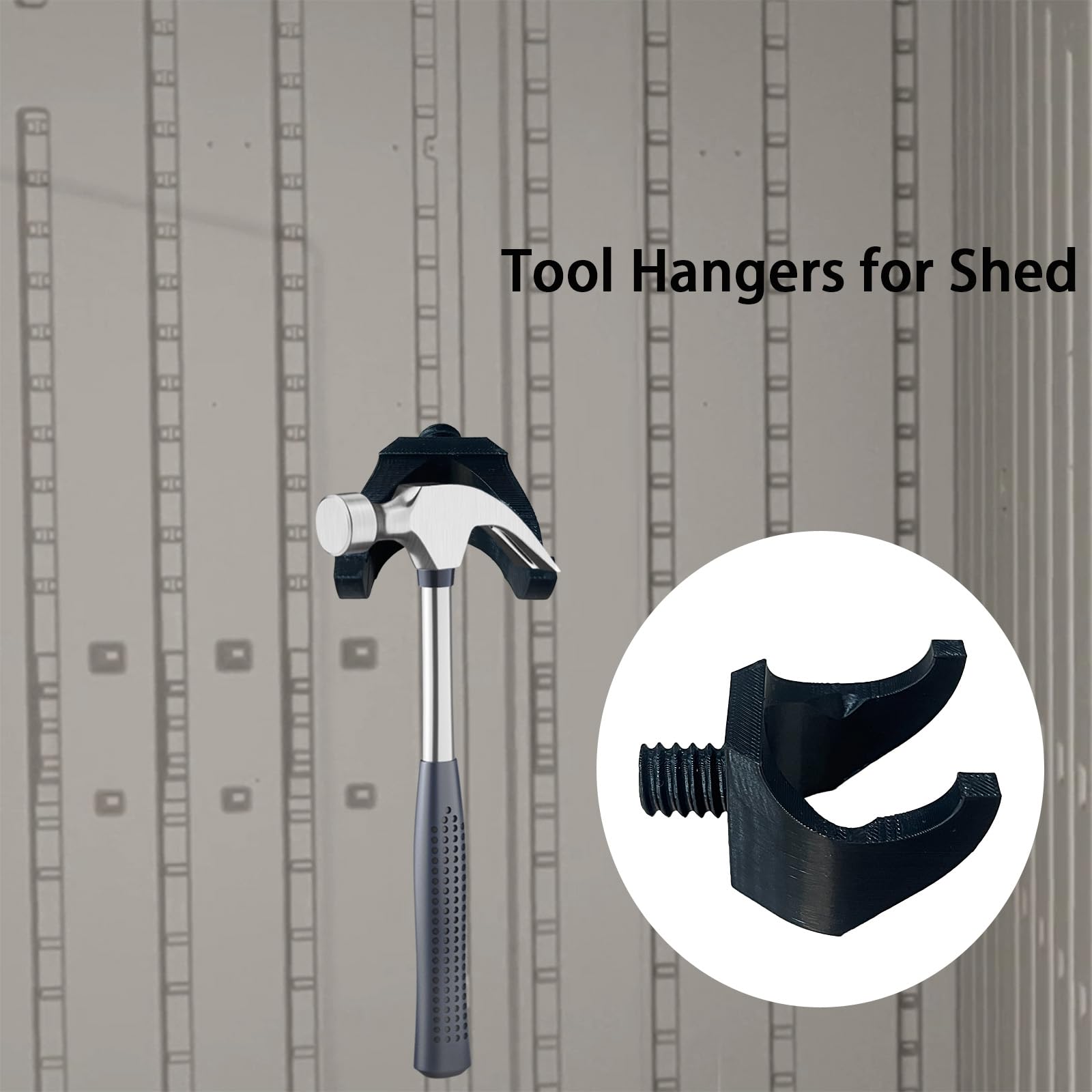 spansee Tool Hooks Compatible with Suncast Sheds, Tool Hangers for Shed, Tool Hanging Organizer Compatible with Craftsman Shed, Garden Tool Rack, 2 Pack