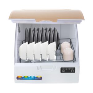 Portable Mini Dishwasher Countertop,900W 110V Compact Dishwasher Countertop Washing Machine 360° Spray Dishwasher 360° Spray Dishwasher 75 ℃/167℉ High-Temp& Air-Dry Function for Apartments & RVs