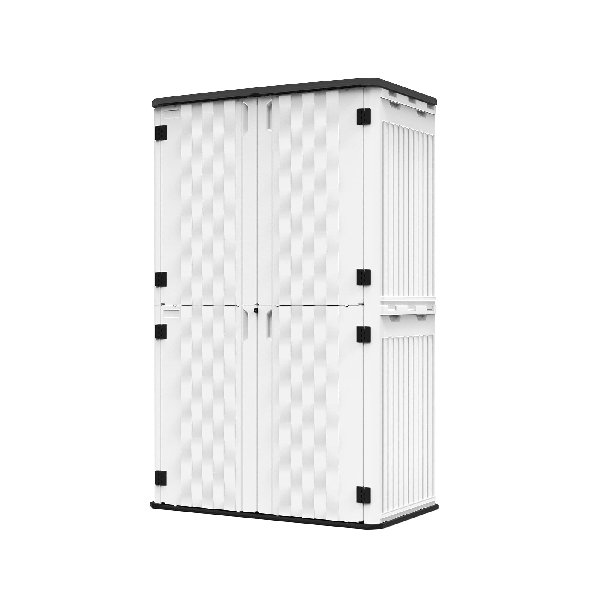 WEWORTH Resin Outdoor Storage Shed Weather Resistance, Horizontal Storage Cabinet Waterproof with Secure Door Handle and Door Holder,52 Cu.ft Capacity for Garden, Patios, Backyards