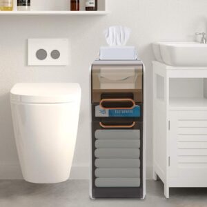 Netcoin Slim Bathroom Storage Cabinet for Small Space, Narrow Bathroom Storage Cabinet, Free Standing Toilet Paper Holder for Home Bathrooms, Kitchens, Living Rooms (22 * 41.5 * 60cm)