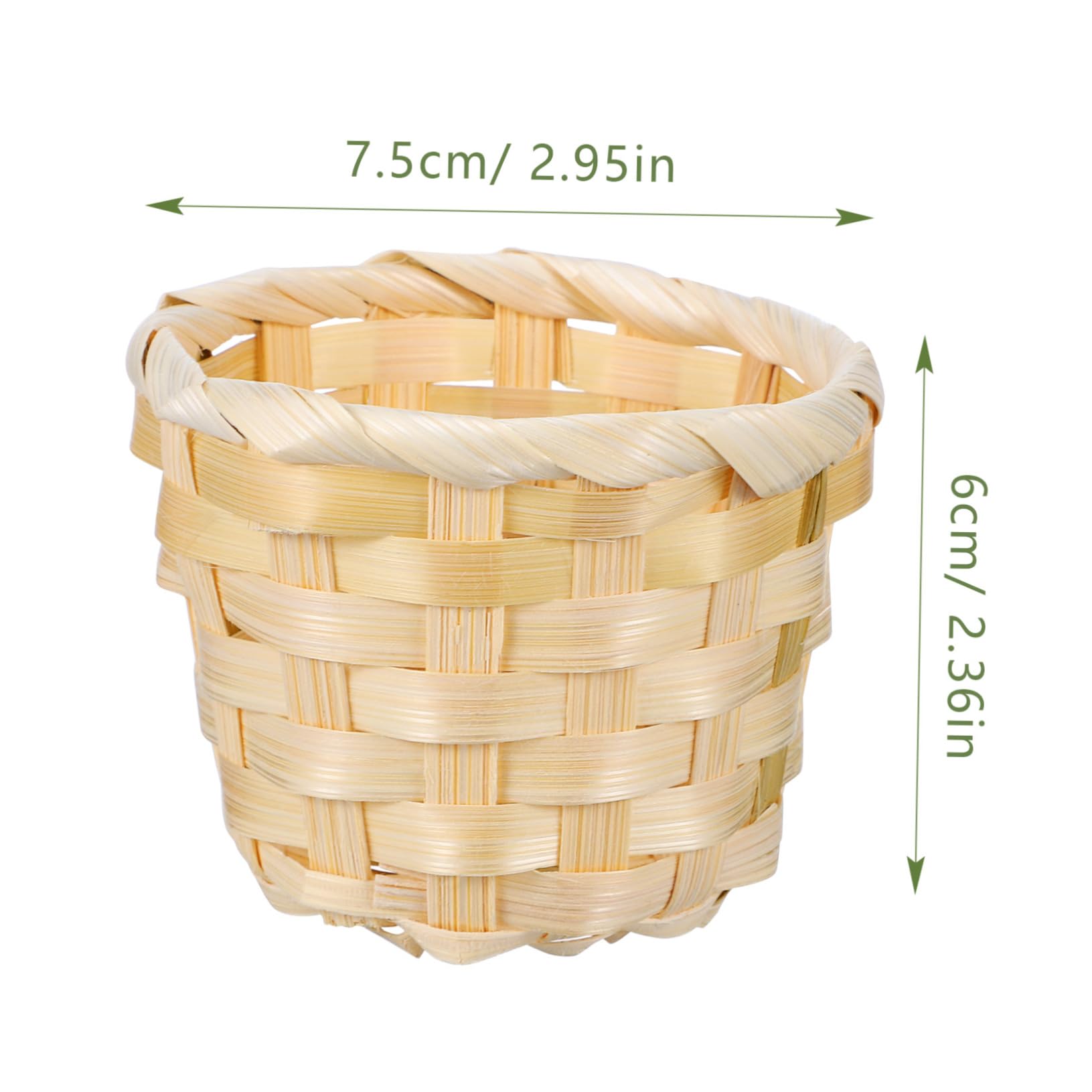 TINEASUR 6pcs Woven Basket Storage Basket Mini Containers Woven Hamper Tablescape Decor Woven Basket Decor Mini Baskets for Crafts Toy Wicker Basket Laundry Basket White Candy Basket Wooden