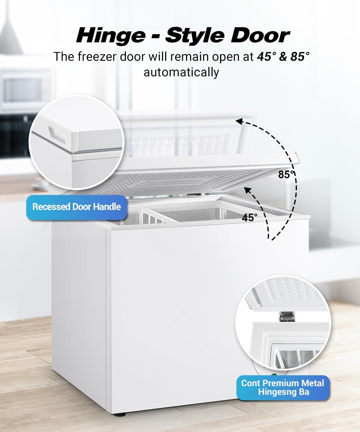 rosmena 7.0 Cu.Ft Deep Freezer-Chest Freezer with Adjustable Temperature, Top Open Door Small Freezer Perfect with Removable Basket for Home, Kitchen, Garage, Office, Shop, RVs, White