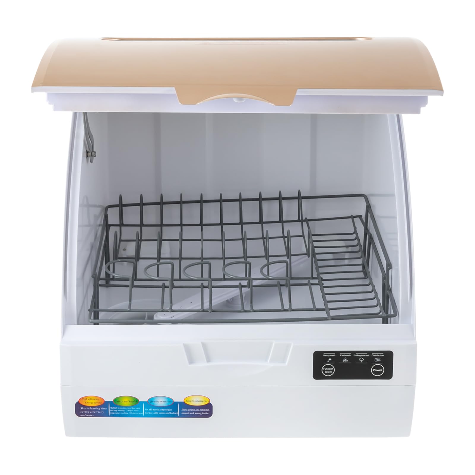 Portable Mini Dishwasher Countertop,900W 110V Compact Dishwasher Countertop Washing Machine 360° Spray Dishwasher 360° Spray Dishwasher 75 ℃/167℉ High-Temp& Air-Dry Function for Apartments & RVs