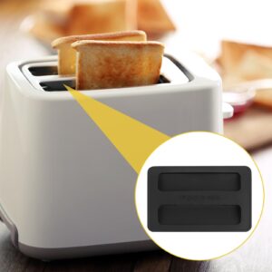 Toaster Cover, 2 Pcs Silicone 2 Slice Toaster Lid Toaster Appliances Top Cover Bread Maker Dust Cover Sandwich Machine Part Accessories (Black)