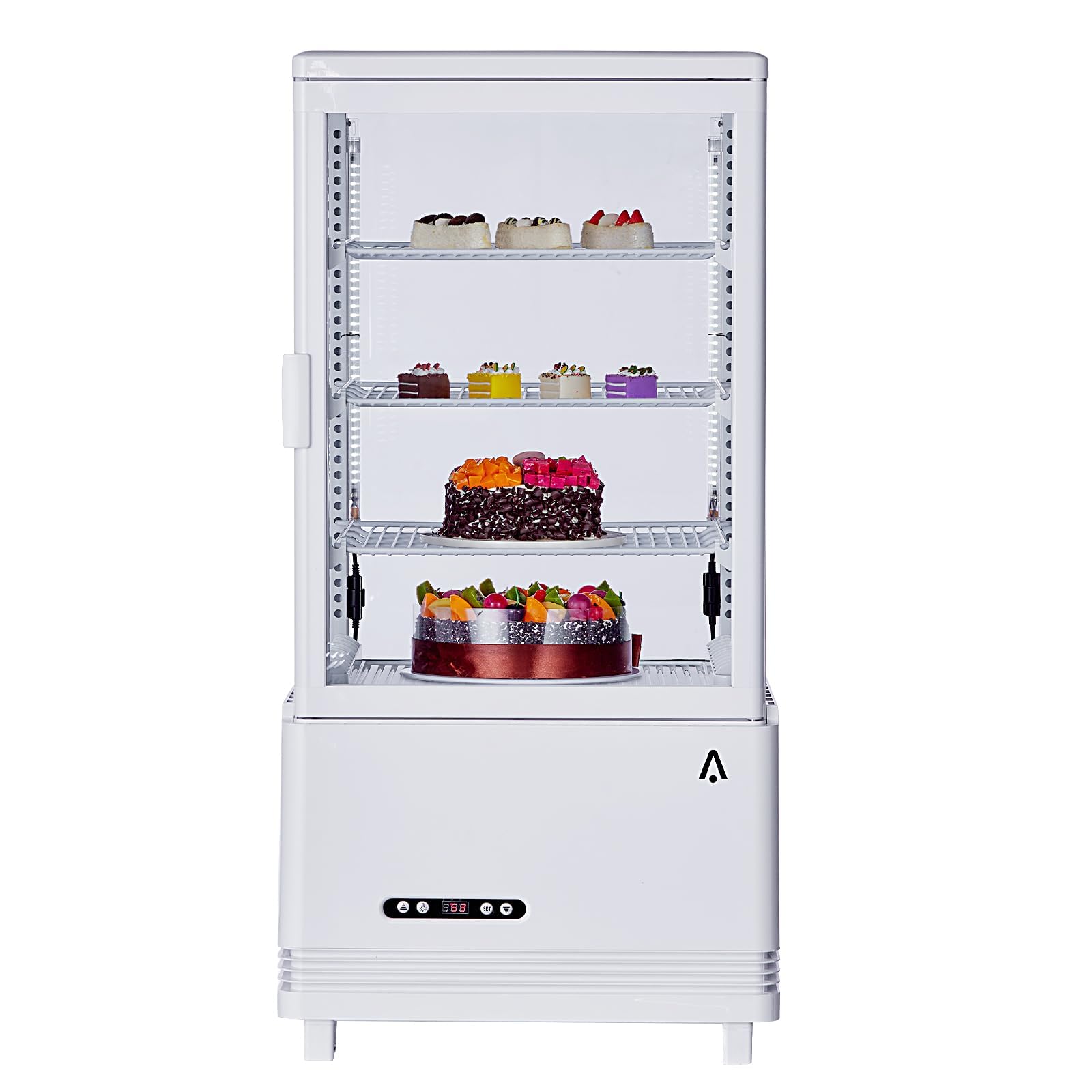 MERXENG Display Refrigerators, 2.4 Cu. FT./68L Commercial Refrigerator Display Fridge, Double Glazing, Internal LED Lighting, Suitable for Bakeries, Restaurants, Cafes