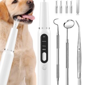 Vodi Mosa Dog Tooth Brushing Kit - Dog Tartar Remover for Teeth Dog Plaque Remover Teeth Cleaning Kit Pet Electric Toothbrush Teeth Cleaner for Dog, Cat