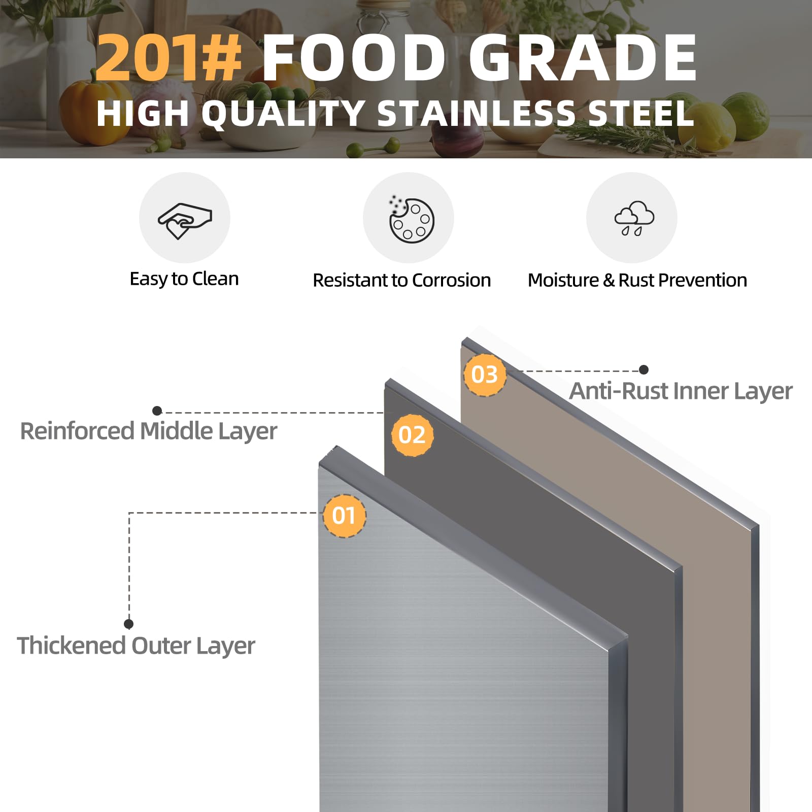 Stainless Steel Table 48×24 Inches Metal Work Table Undershelves and Overshelves, Commercial Workstations, Utility Table for Home Kitchen Restaurant Garage Laundry Room Outdoor