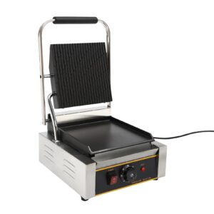 fxeipol commercial sandwich panini press grill 1800w electric sandwich panini maker panini press machine with whisk stainless steel sandwich press grill for restaurants, hotels, canteens