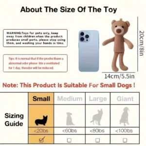 Squeaky Bear Dog Toys, Durable Plush Chew Cute Toy for Small or Medium Breeds, Set of 2, Bear Figures, Dog's Besties, Interactive Bear Animals, Promotes Dental Health and Hygiene (Brown and Beige)