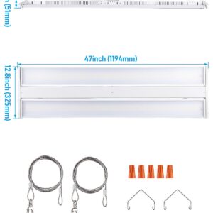 LEONLITE LED Linear High Bay Light 4FT, 225W 30375LM Adjustable Tilt Linear High Bay Shop Light, 135LM/W, 120-277V, 0-10V Dimmable Commercial Hanging Shop Lights for Warehouse, 5000K Daylight, ETL