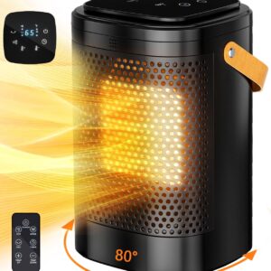 Space Heater Indoor, Portable Electric Heaters for Indoor Use 1500W with Thermostat 12H Timer, Multi-Modes, 80° Oscillation, Overheat Protection PTC Fast Heating for Office Bedroom Home