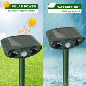 Solar Ultrasonic Animal Repellent, Cat Dog Repellent,Outdoor Animal Repeller with Motion Sensor,Sound,Cat Repellent Outdoor Repellent Waterproof Dog Repellent for Yard Garden