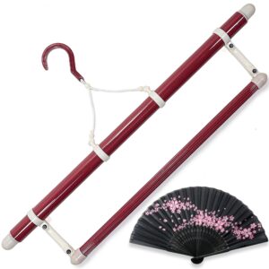 japanese kimono hanger for artistic display - with floral folding fan