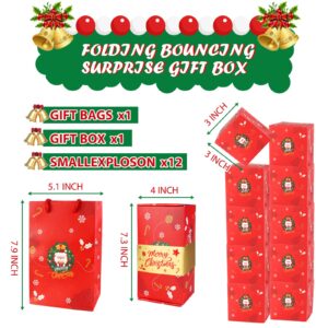 Surprise Gift Box Explosion Money Box, Surprise Gift Box Explosion, Birthday Explosion Box, Surprise Money Box, 12 Bounces Folding Bouncing Surprise Explosion Gift Box for Christmas (red)