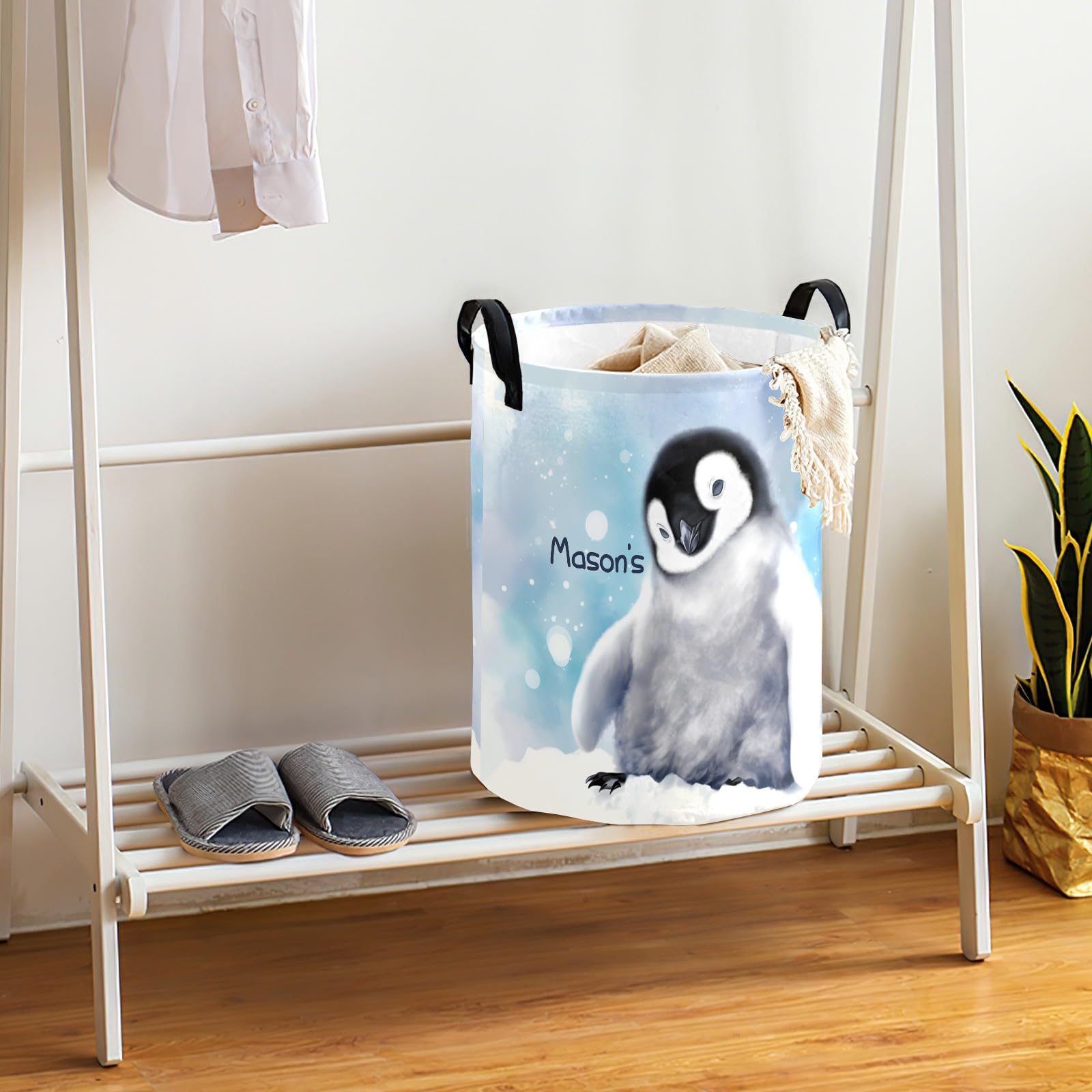 Cute Penguin Laundry Storage Basket, Laundry Hamper Laundry Bag Waterproof Clothes Bin Collapsible, Clothes Hamper for Bathroom, Laundry, College