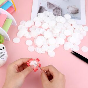 White Round Felt Circles, 200 Pcs Felt Circles for Crafts, 1 Inch Pre Cut Felt Craft Pads Non-Woven Felt Fabric Circles Soft Thick Felt Circles for DIY Sewing Handcraft Flower Making Hair Accessories