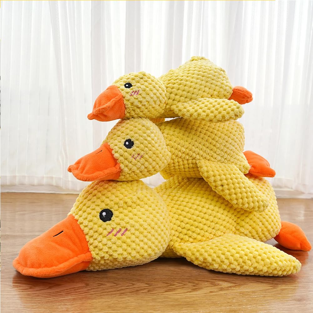 kunishi Calming Duck, Calming Duck Dog Toy Bright Yellow, Calming Duck for Dogs, Emotional Support Duck, The Mellow Dog Calming Duck, Quack-Quack Duck Dog Toy for Puppy Dogs (Yellow, Small)