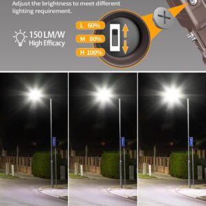 NGT 4 PCS LED Parking Lot Lights 320W 256W 192W, UL DLC Listed LED Shoebox Fixture with Photocell 5000K Adjustable Slip Fitter, Pole Light Outdoor, IP65 Commercial Street Area Lighting, AC100-277V