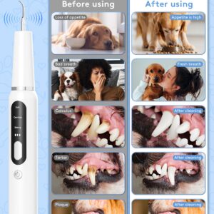 Vodi Mosa Dog Tooth Brushing Kit - Dog Tartar Remover for Teeth Dog Plaque Remover Teeth Cleaning Kit Pet Electric Toothbrush Teeth Cleaner for Dog, Cat