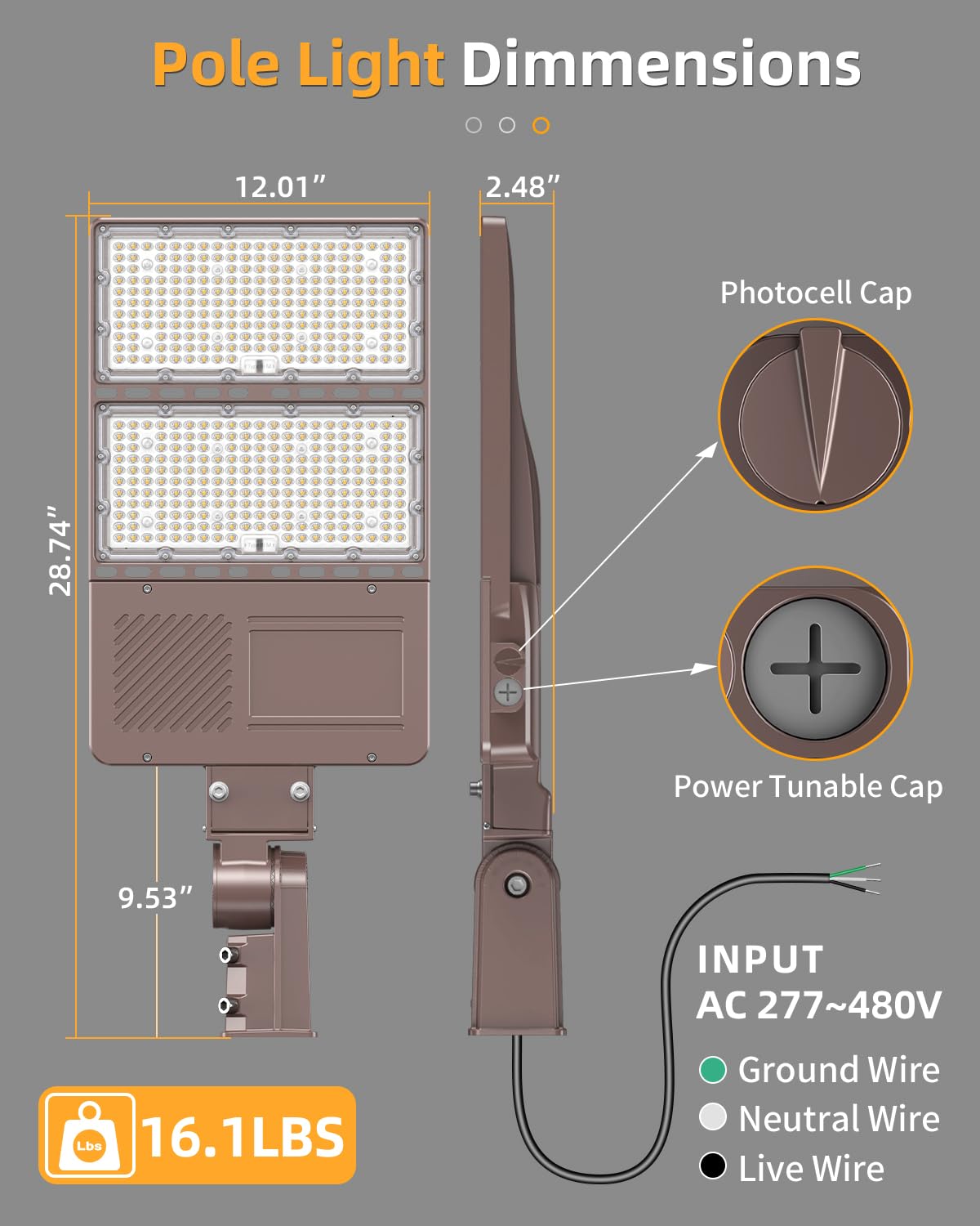 NGT 4 PCS LED Parking Lot Lights 320W 256W 192W, UL DLC Listed LED Shoebox Fixture with Photocell 5000K Adjustable Slip Fitter, Pole Light Outdoor, IP65 Commercial Street Area Lighting, AC100-277V