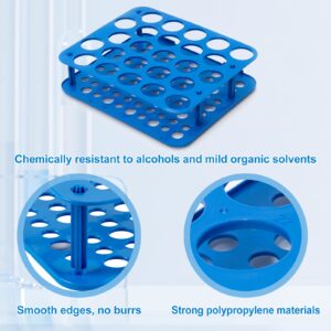 CryoKing 5PCS 25-Well Centrifuge Tube Rack for 50ml Vials, Plastic, Detachable Stand,Blue, Individual Package