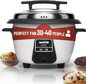 wantjoin rice cooker stainless rice cooker & warmer commercial rice cooker for party and family(10l capacity for 4.2l rice,42cups) white