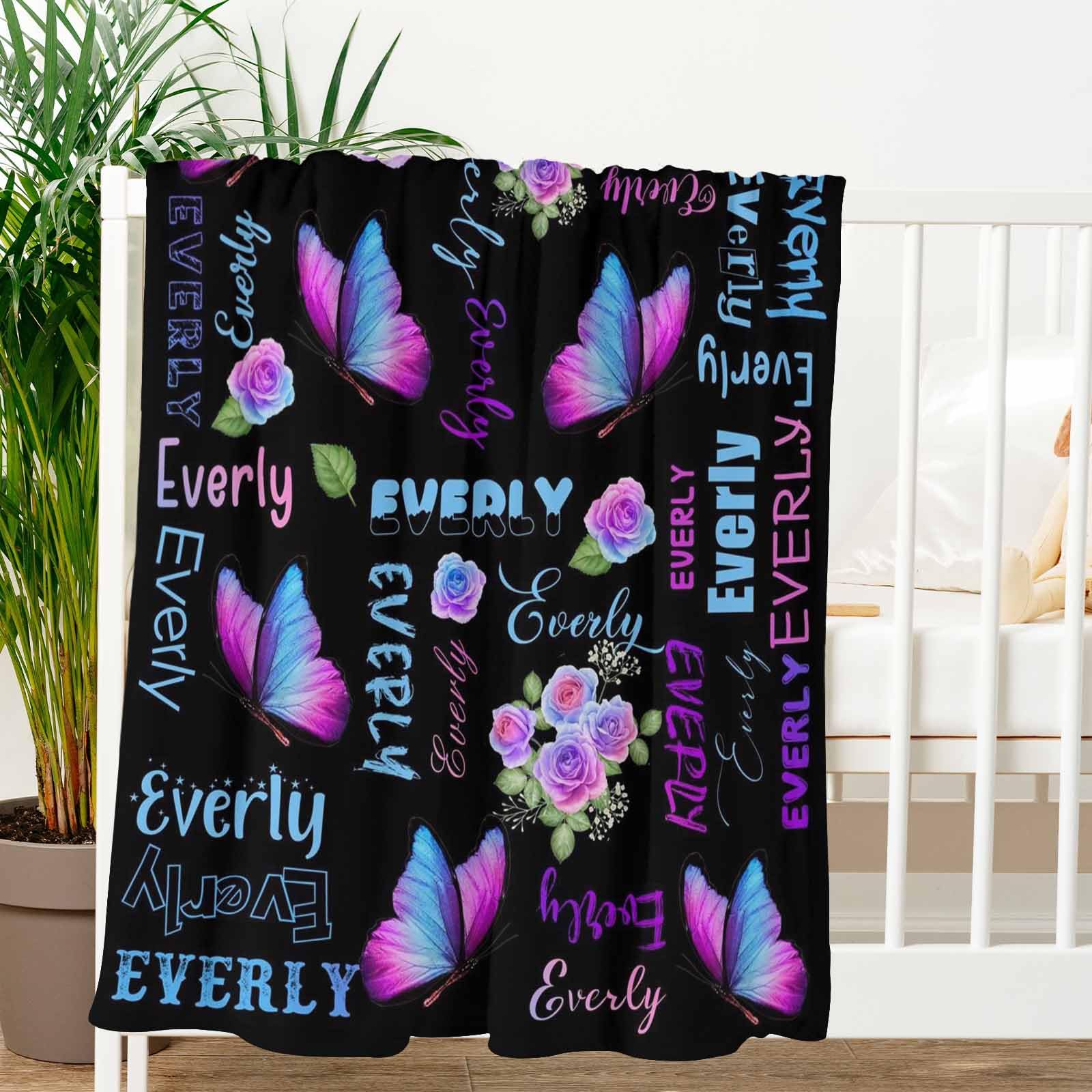 MyPupSocks Personalized Name Blanket for Kids Adults, Custom Baby Blanket for Boys, Personalized Blankets for Kids Girls, Personalized Birthday Travel Blanket for Daughter Son