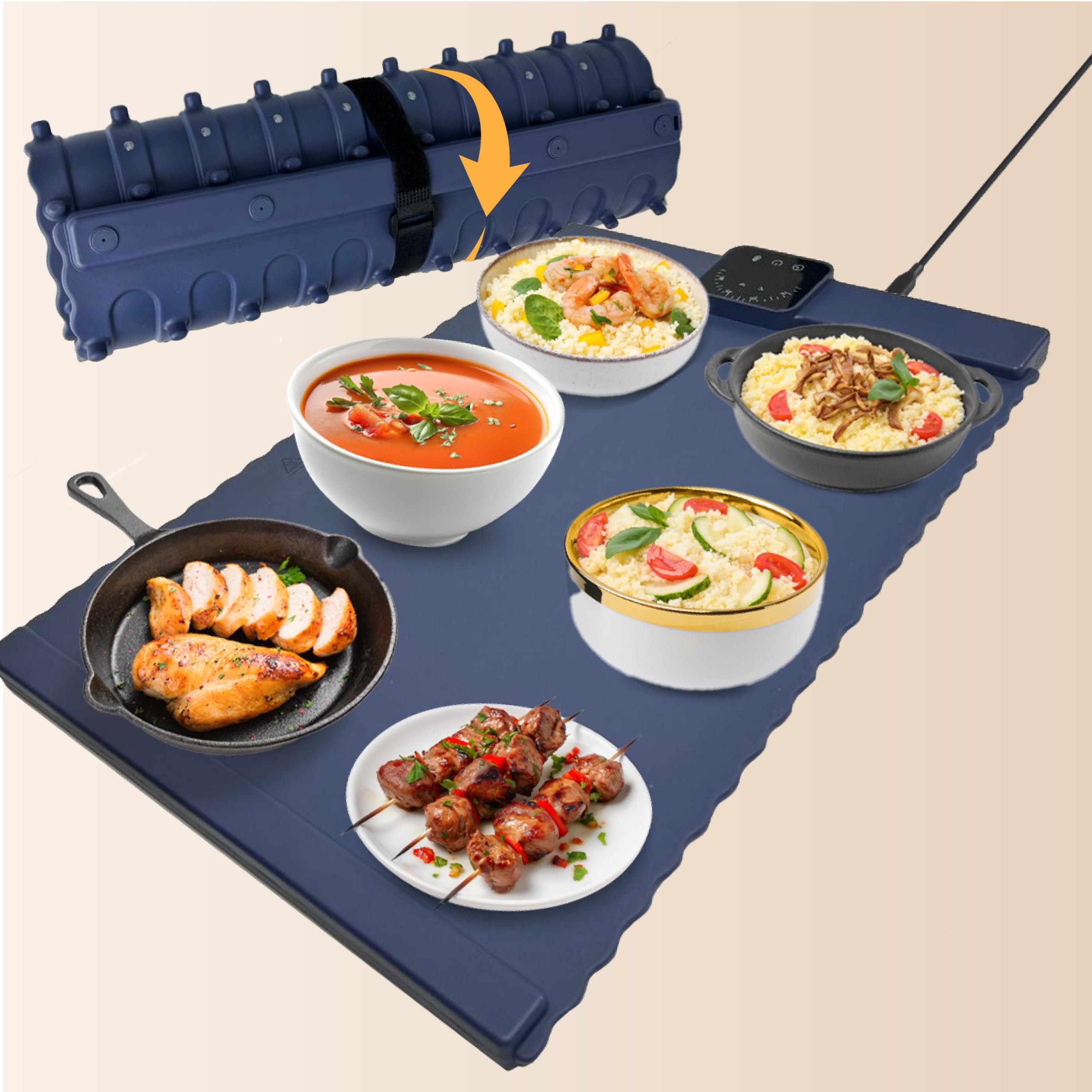 Electric Warming Tray Food Warmers for Parties and Buffets Buffet Tray with Adjustable Temperature Control and Non-Stick Surface Food Warming Mat Ideal for Keeping Food Warm