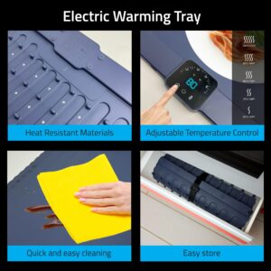 Electric Warming Tray Food Warmers for Parties and Buffets Buffet Tray with Adjustable Temperature Control and Non-Stick Surface Food Warming Mat Ideal for Keeping Food Warm