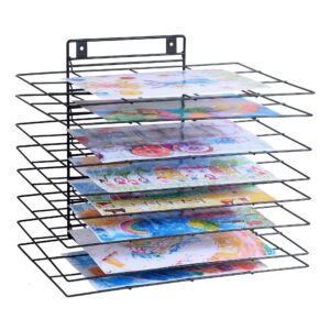 liaqicha premium iron art drying rack with 8 removable shelves for classroom - 16.1 x 11.9 x 13.8 inches - art storage organizer and painting drying shelf