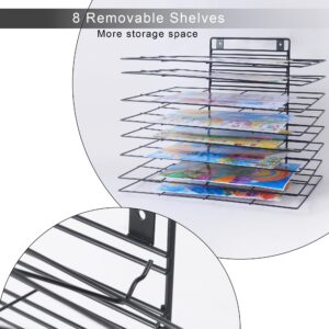 LIAQICHA Premium Iron Art Drying Rack with 8 Removable Shelves for Classroom - 16.1 x 11.9 x 13.8 Inches - Art Storage Organizer and Painting Drying Shelf