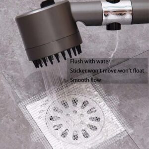 PRIMSOPH 4inch 30pcs Disposable Shower Drain Hair Catcher Mesh Stickers Floor Drain Sticker Disposable Drain Filter Hair Trap Drain Sticker